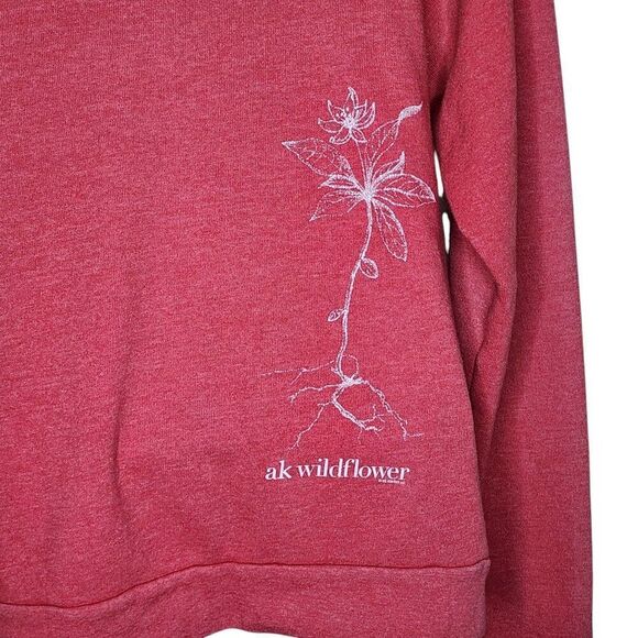 Vintage 80s Alaska Wildflower Pullover Sweatshirt Womens Size M Pink Crewneck - Picture 5 of 8